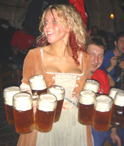 Buxom wench with beer